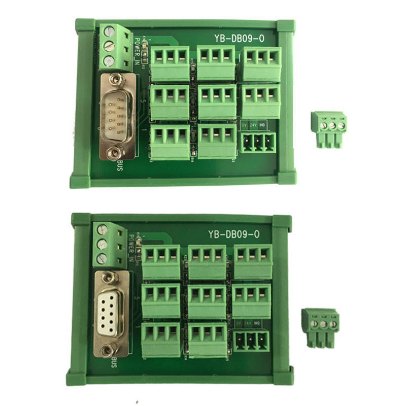PLC Sensor Signal Input Module DB9 Distribution Terminal Blocks Connection Board 9 Arrays