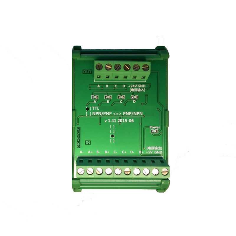 Converter DC24V 4 Ways Servo Encoder Differential 5V TTL to Collector 24V HTL Signals