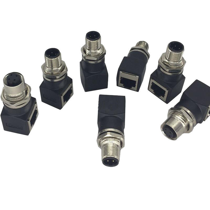 Ethernet RJ45 Plug To M12  4 Core Male or Female Connector Adapter