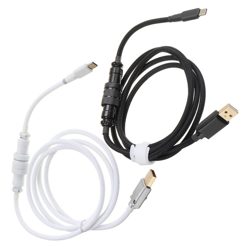 Mechanical Keyboard Cable Heavy Duty Aviation Connector Coupling 1.5M USB Type C Port