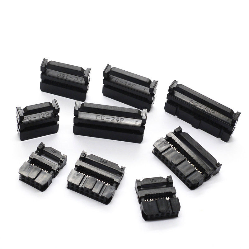 2.54mm Flat Cable IDC Female Socket Rectangular Receptacle Connector 6 - 64 Pin TE / Tyco / Amp Replacement