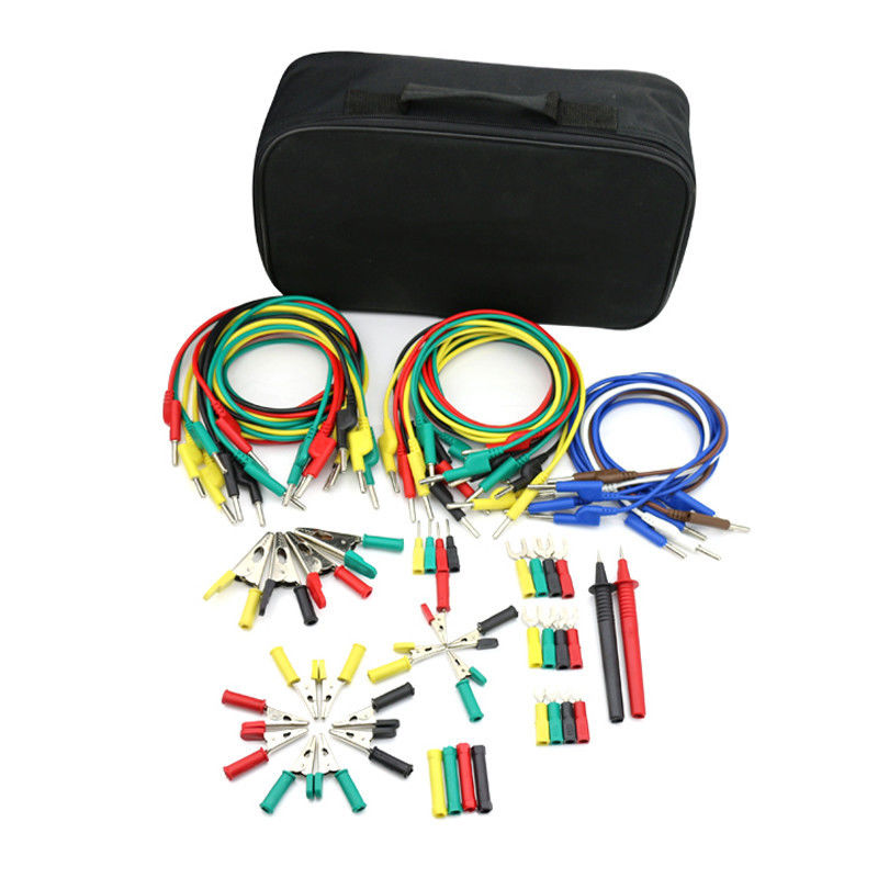 Electronic Multimeter Probe Test Lead Kit Spade Lugs Alligator Clips Banana Pugs Set