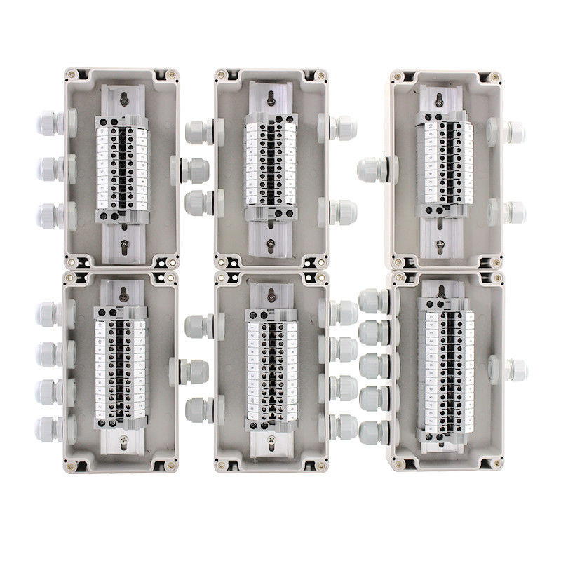 CCTV Camera Monitor Cable Distribution Junction Box 158*90*60mm Waterproof with Din Rail Terminal Blocks