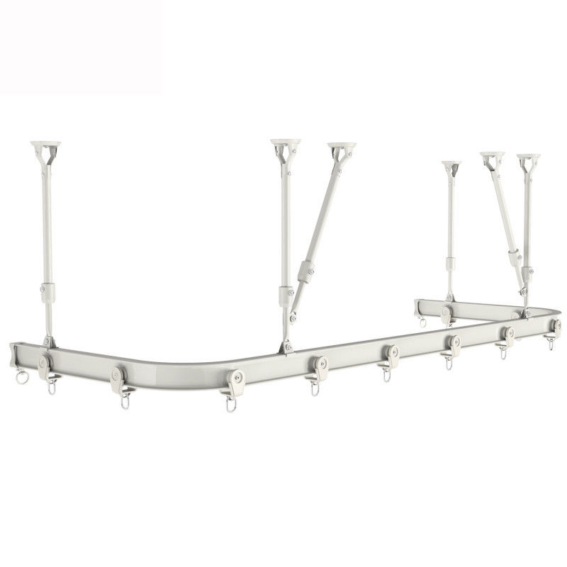 Heavy Duty Curved Aluminum Pole Bay Window Rod Bendable Curtain Track Rail for Room Divider
