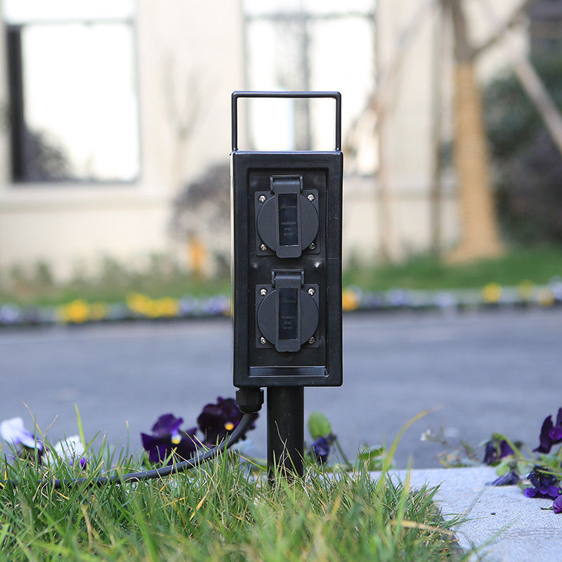 Outdoor Garden In-ground Lawn Plug-in Electrical Power Sockets Outlet Stake 10A AC250V