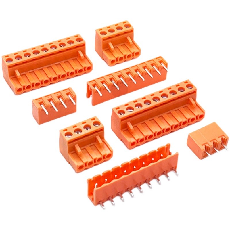 Pin Block Socket Orange 5.08mm Spacing PCB Pluggable Screw Terminal Blocks Plug + Pin ...