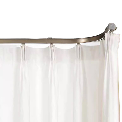 Heavy Duty Bendable Plastic Aluminum Pole Window Curved Curtain Rod Track Rail Inner Pulley