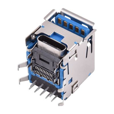 Dual Port USB 3.0 Type A Type-C Female Socket Jack PCB Board Connector For Laptop Computer