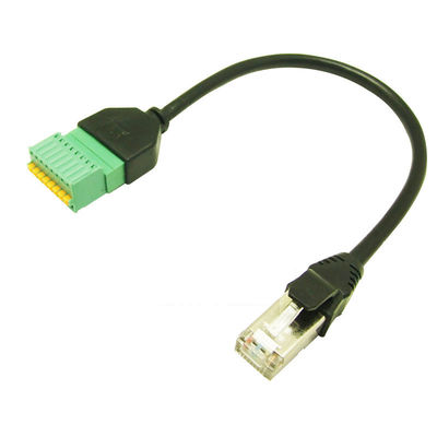 RJ45 8P8C Connector to 8 Pin Screw Terminal Block Adapter 30cm Long for Security CCTV Video Solution